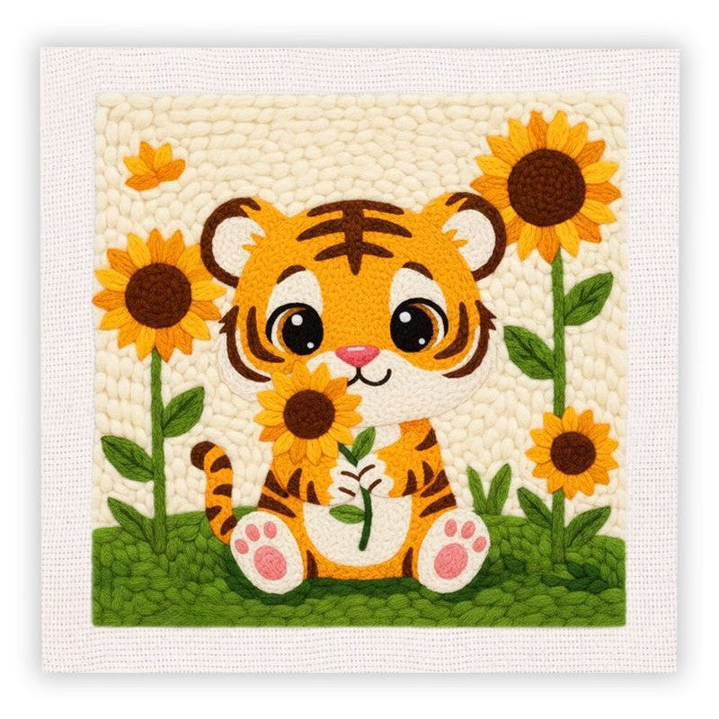 Beginner Cozy Punch Needle Embroidery Starter Kit - 50 Pre-Printed Pattern (25x25cm)