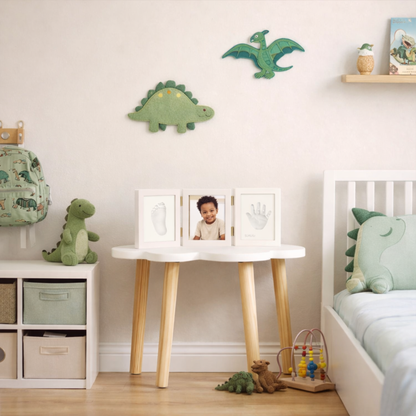 Baby Keepsake Clay Handprint & Footprint Kit + Trifold Photo Frame