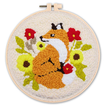 DIY Beginner-Friendly Punch Needle Kit - Round Scenic Landscape Pattern, 20cm Hoop