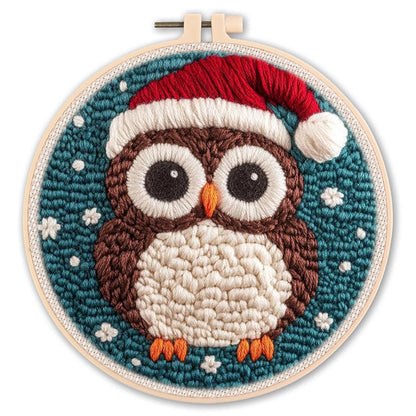 DIY Beginner-Friendly Punch Needle Kit - Round Scenic Landscape Pattern, 20cm Hoop