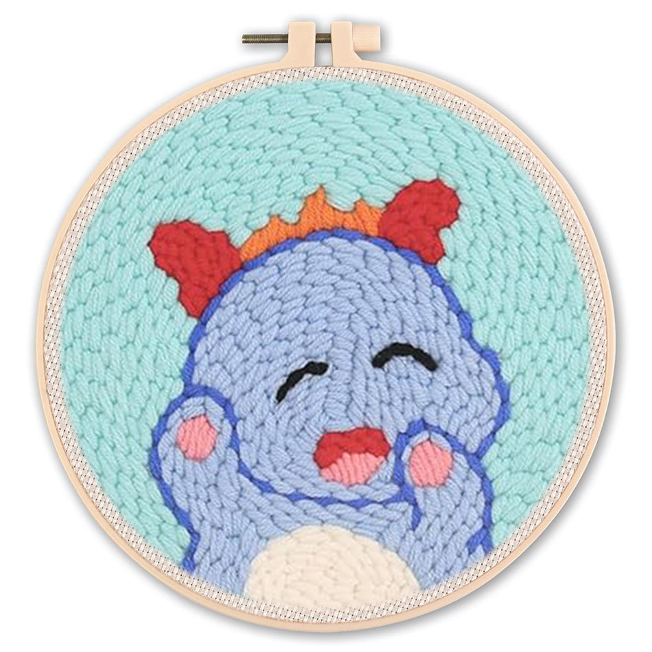 DIY Beginner-Friendly Punch Needle Kit - Round Scenic Landscape Pattern, 20cm Hoop