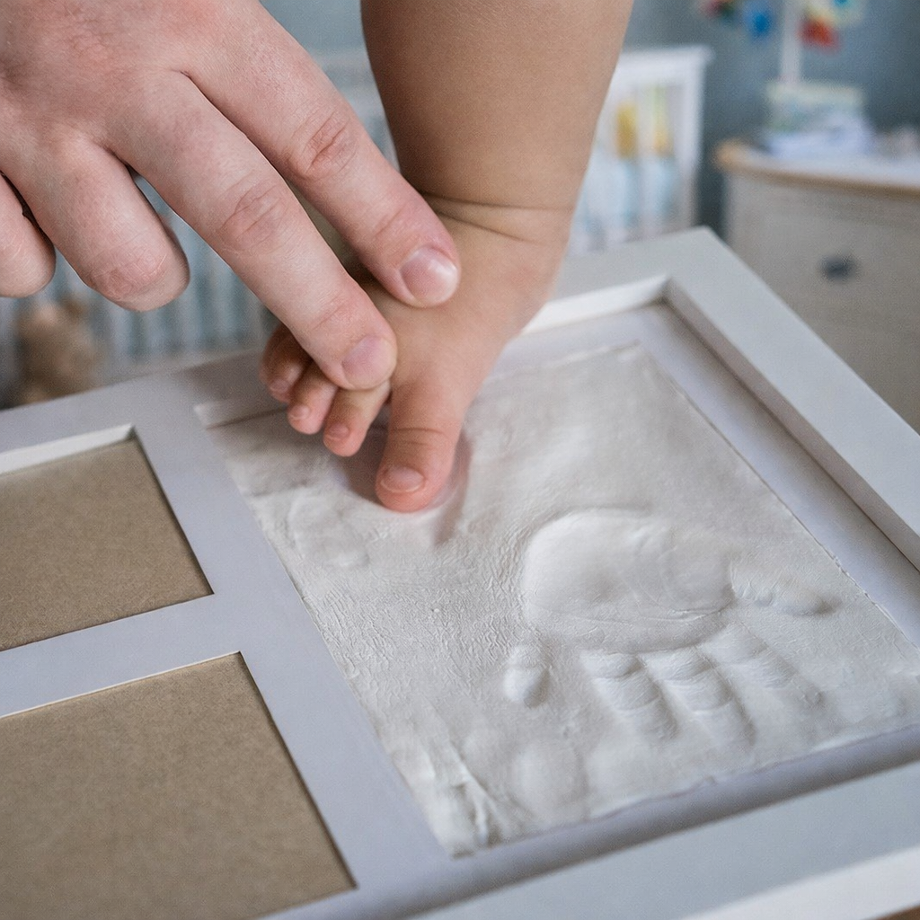 Baby Keepsake Handprint Footprint Clay (Air-Dry, Non-Toxic, Non-Sticky)